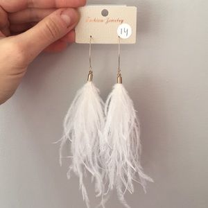 White feather earrings